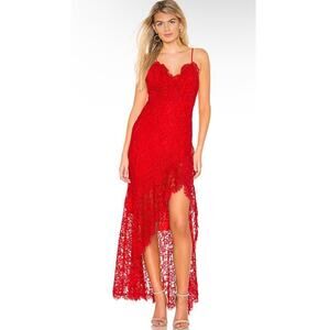 MAJORELLE Antoinette Red Lace Gown size XS